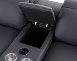 Franco 7-Piece Dark Grey Italian Leather Match Power Reclining Sectional with 3 Power Seats and Storage Console view 5