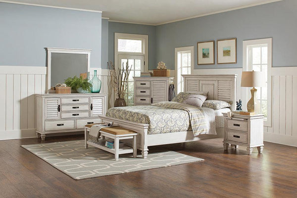 Franco Antique White Panel Bedroom Set main view of bed
