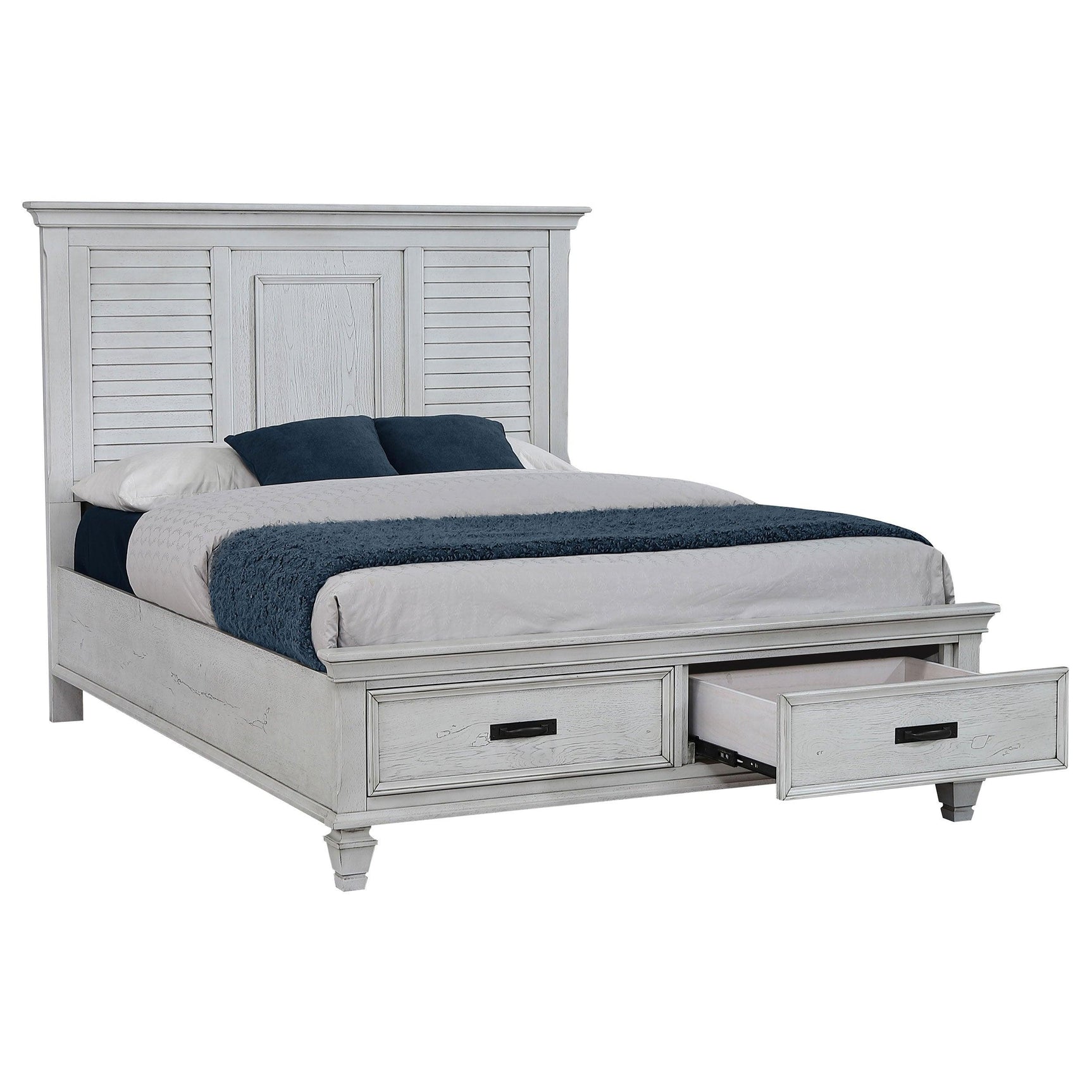 Franco Antique White storage bedroom set bedroom view with bed