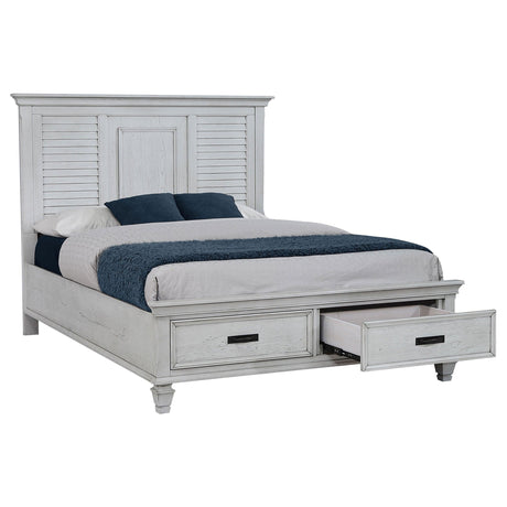 Franco Antique White storage bedroom set bedroom view with bed