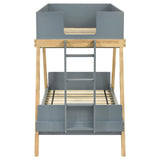 Lower bunk with open design on Frankie Twin Over Twin Bunk Bed