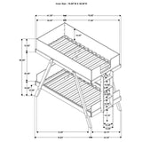 Frankie Wood Twin Over Twin Bunk Bed full length side profile