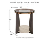 Frazwa Multi Material End Table styled in contemporary living room