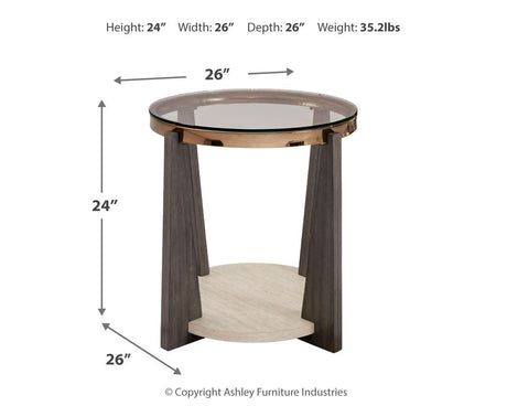 Frazwa Multi Material End Table styled in contemporary living room
