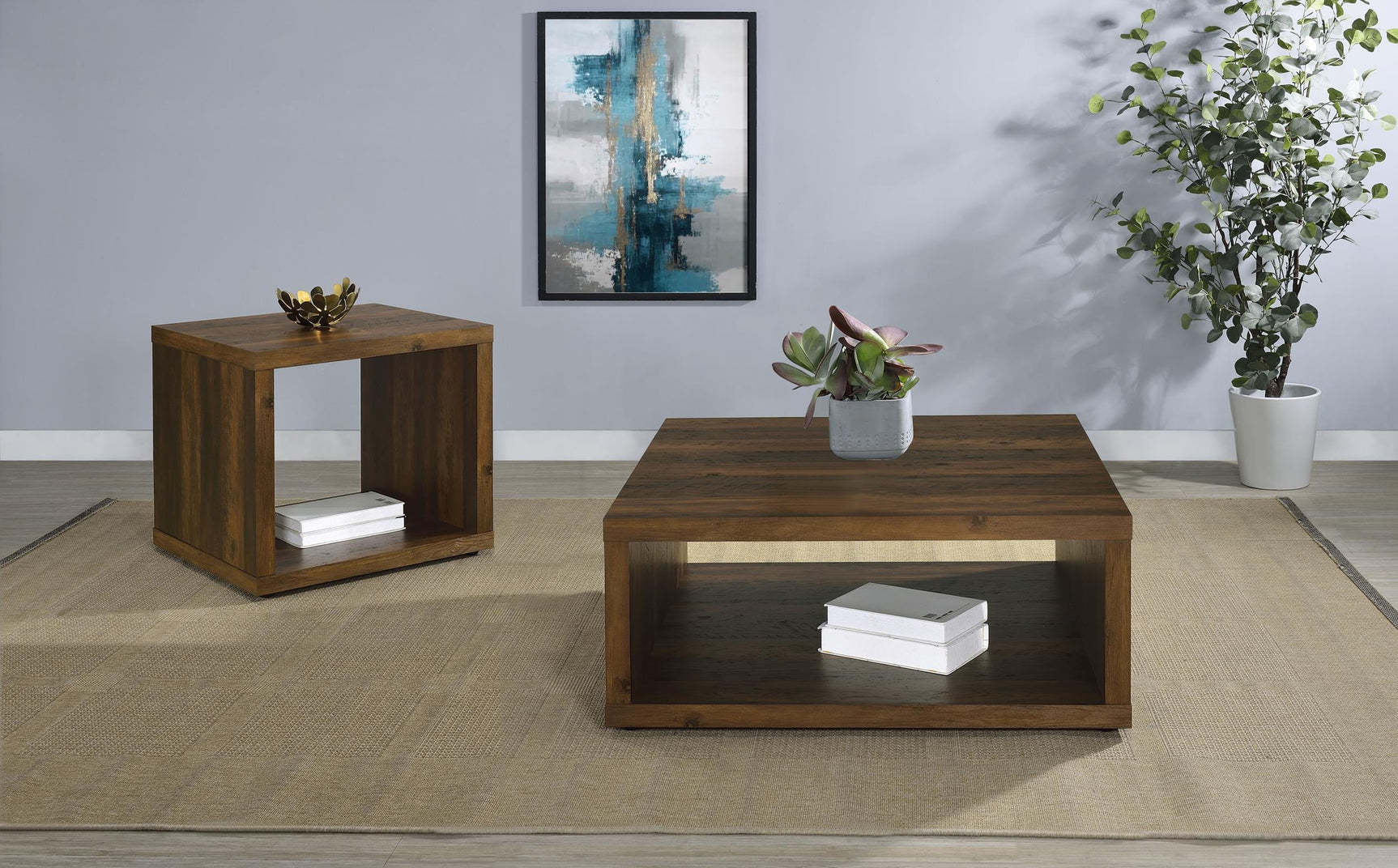 Frisco Square coffee table showing square shape and height