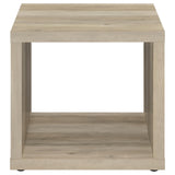 Frisco Square Engineered Wood Side End Table Distressed Pine top surface