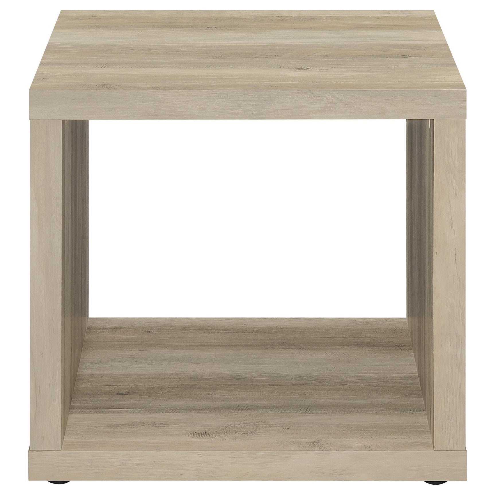 Frisco Square Engineered Wood Side End Table Distressed Pine top surface
