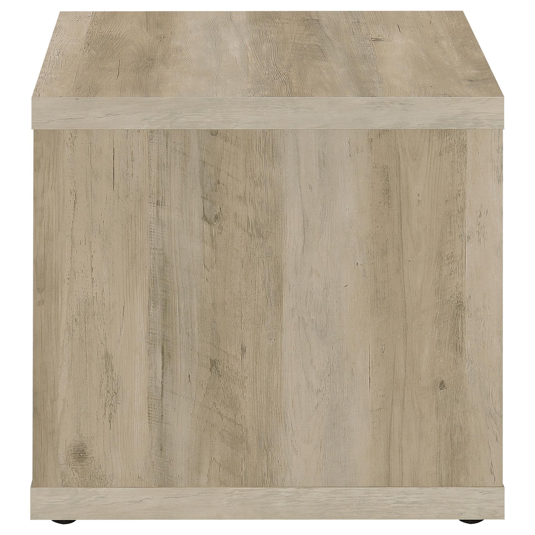 Frisco Square Engineered Wood Side End Table Distressed Pine assembly detail