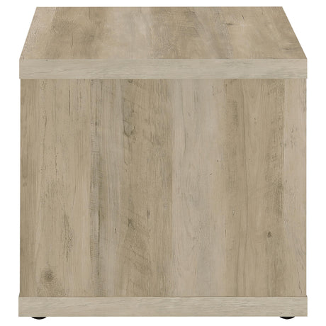 Frisco Square Engineered Wood Side End Table Distressed Pine assembly detail