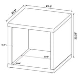 Frisco Square Engineered Wood Side End Table Distressed Pine in room setting