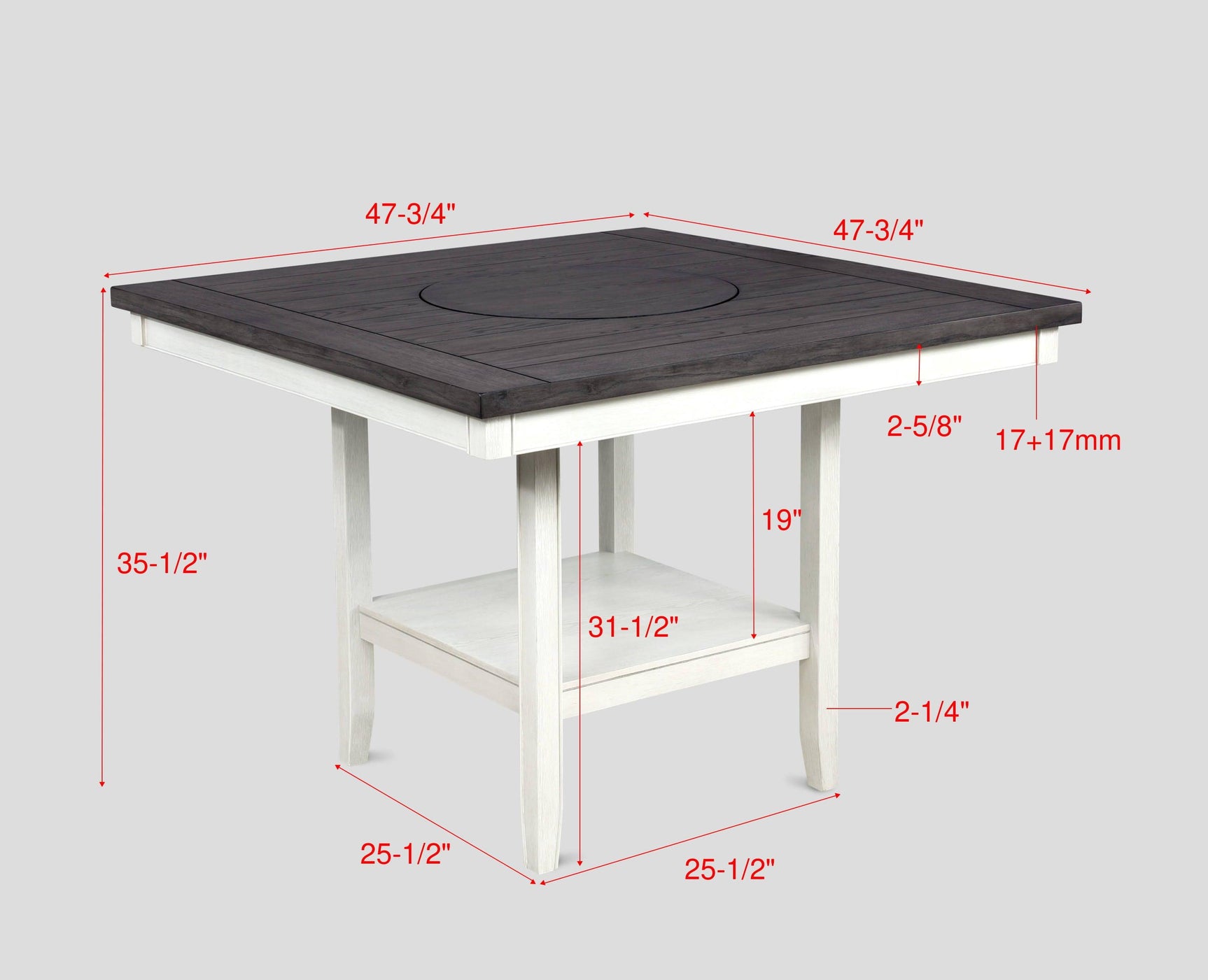 Main view of Fulton Chalk White Square Counter Height Dining Set