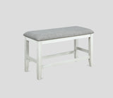 Close-up detail of cushion and leg design on Fulton Chalk White dining chair