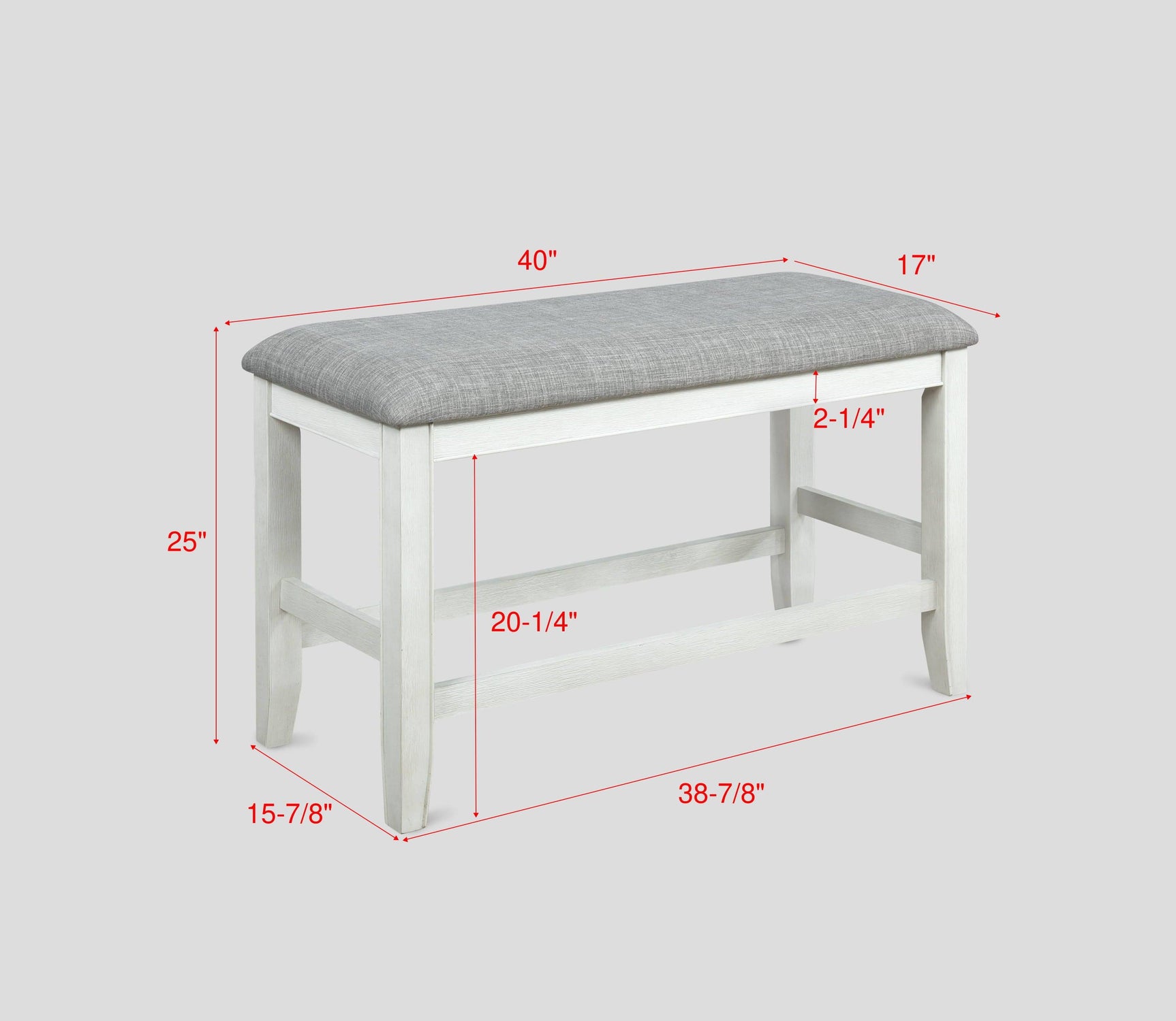 Front view of Fulton Chalk White Square Counter Height Dining Set