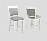 Side angle of Fulton Chalk White Square Counter Height Dining Set
