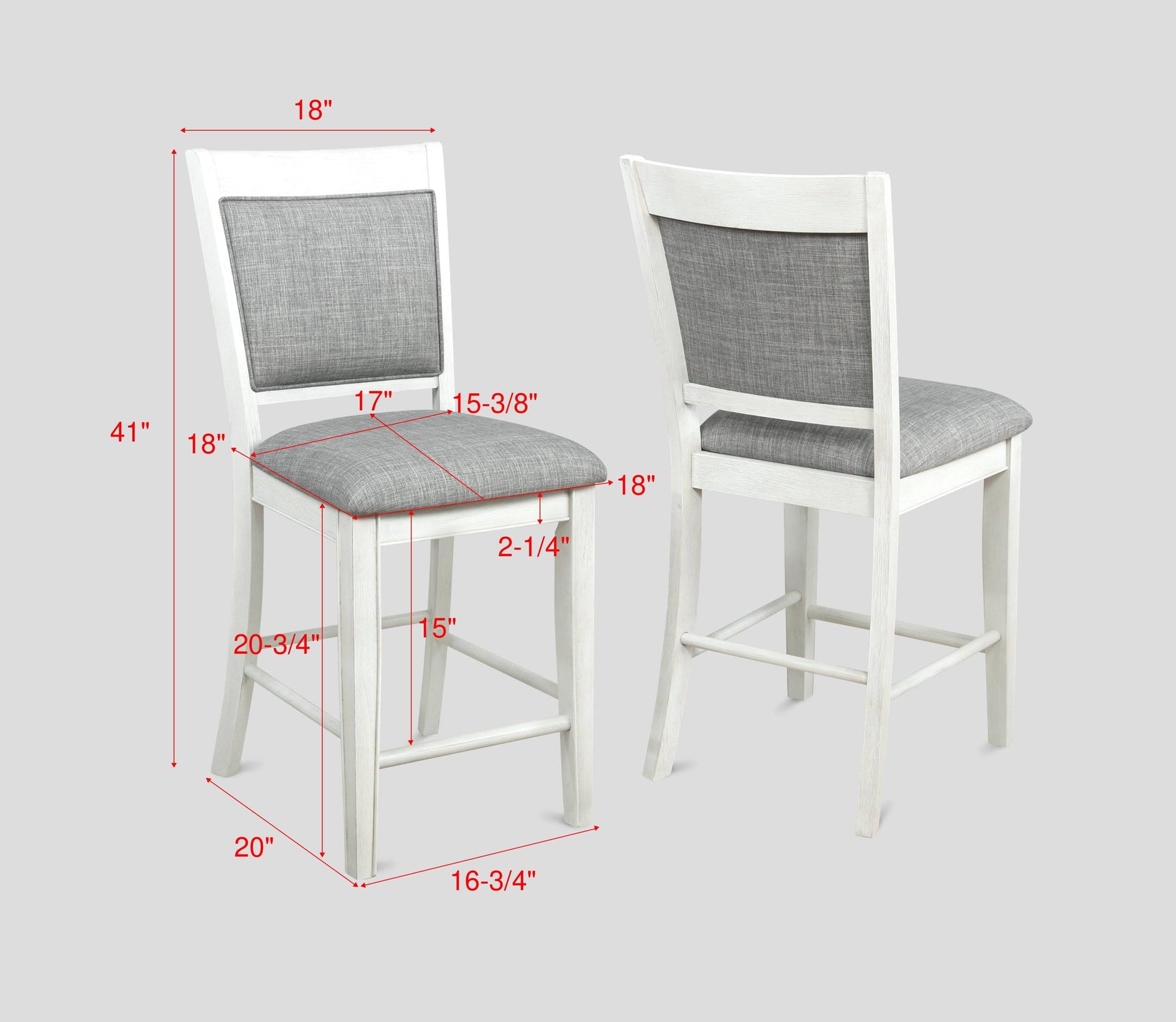 Main view of Fulton Chalk White Square Counter Height Dining Set with bench and chairs