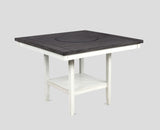 Side view of Fulton Chalk White cushioned bench included in dining set