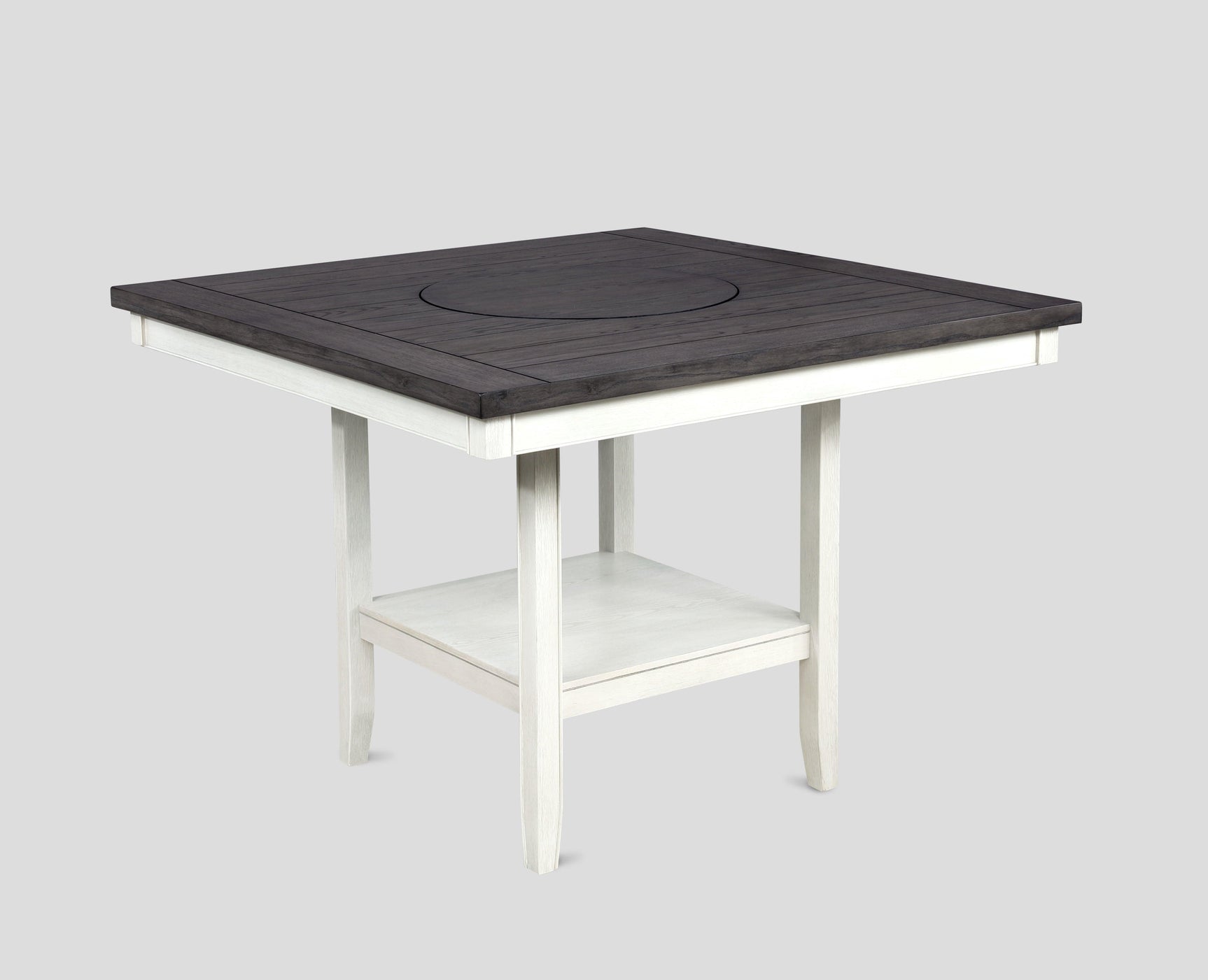 Side view of Fulton Chalk White cushioned bench included in dining set