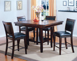 Side view of Fulton Espresso square counter height dining set