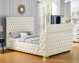Pull-out TV stand extended on Future platform bed