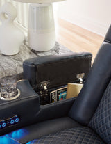 Fyne-Dyme Sapphire Faux Leather Power Recliner USB charging port