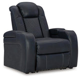 Fyne-Dyme Sapphire Faux Leather Power Recliner side view