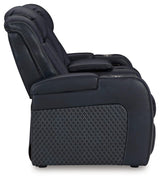 Console storage compartment of Fyne-Dyme loveseat