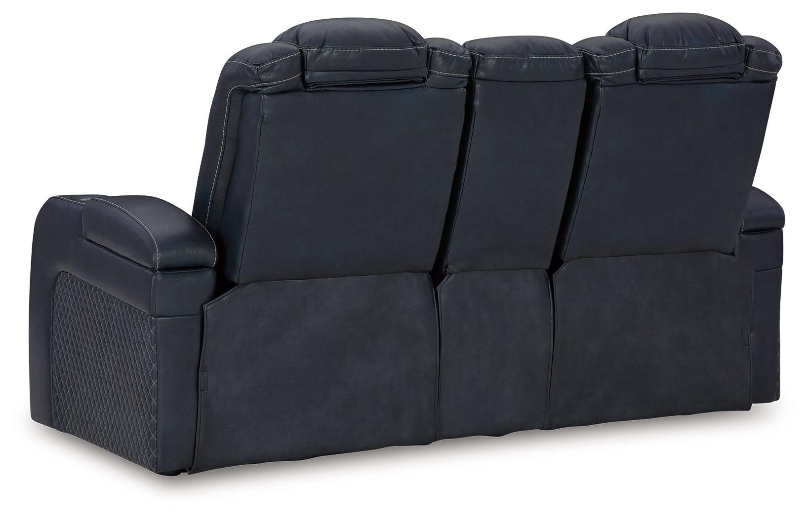 Adjustable headrest and USB charging port detail