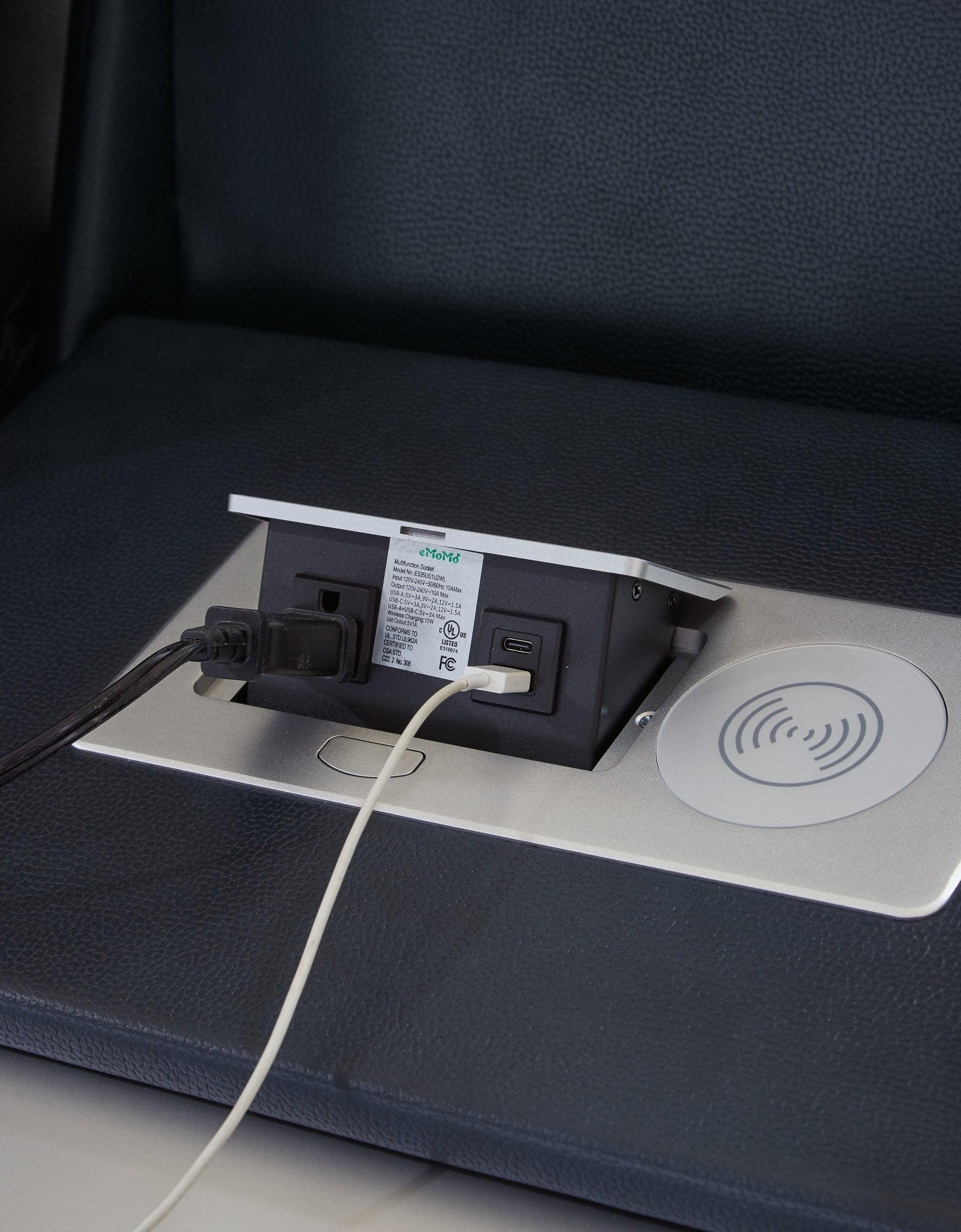 Sofa controls panel with one-touch power recline buttons