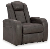 Side view of Fyne-Dyme Shadow Faux Leather Power Recliner