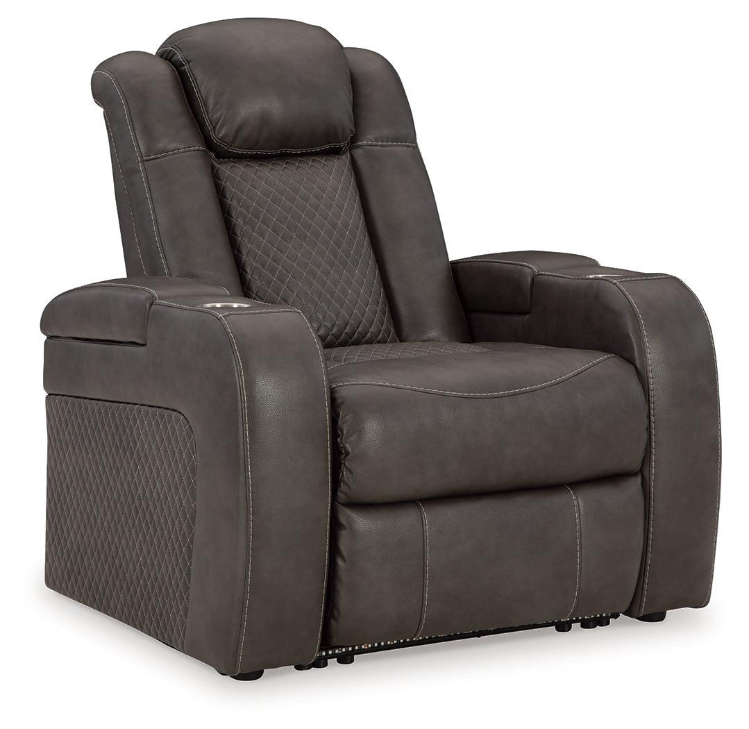 Side view of Fyne-Dyme Shadow Faux Leather Power Recliner