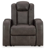 Fyne-Dyme Shadow Faux Leather Power Recliner front view