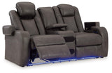 Console with cup holders and flip-top storage