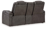 Ambient blue LED lighting under loveseat base