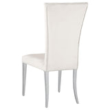 Room setting with G111101 White Genuine Marble Rectangular Dining Room Set