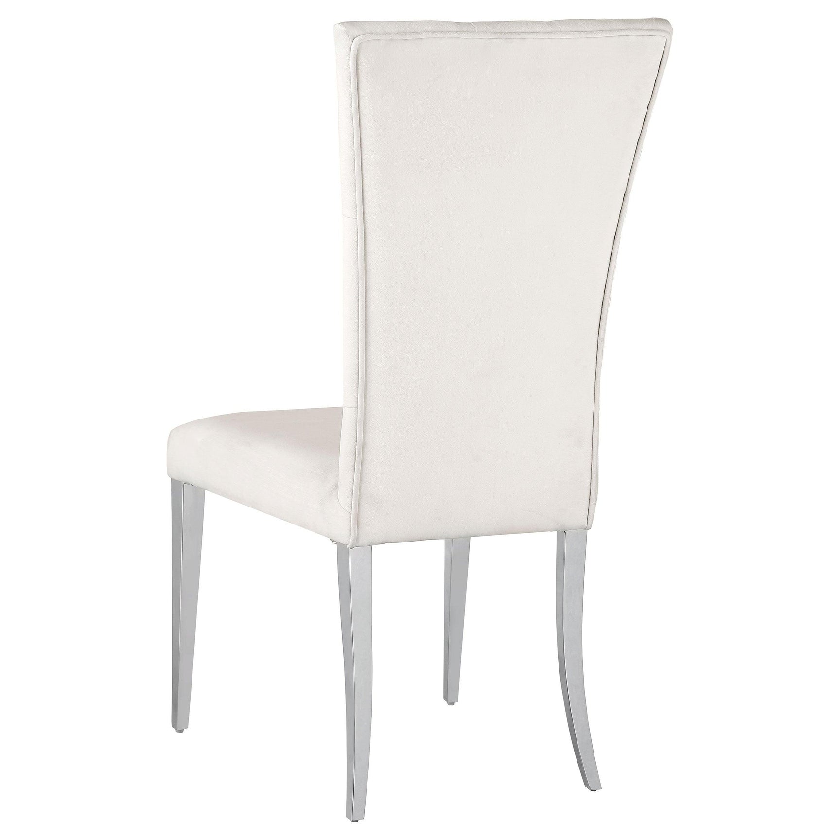 Room setting with G111101 White Genuine Marble Rectangular Dining Room Set