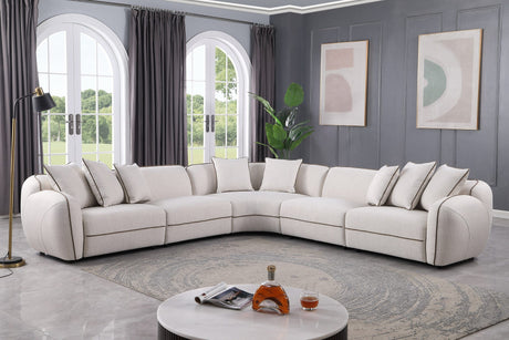Gaby Beige Fabric 5-Piece Sectional Sofa with Pillows from Decor Furniture