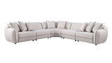 Gaby Beige Fabric 5-Piece Sectional Sofa with Pillows view 2