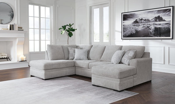 Gabyleigh Nickel Performance Fabric,Next-Gen Nuvella™ 2-Piece Sectional with Chaise from Decor Furniture