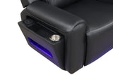 Galaxy Black Air Leather Reclining Sectional with Bluetooth Speakers and LED Lighting view 4