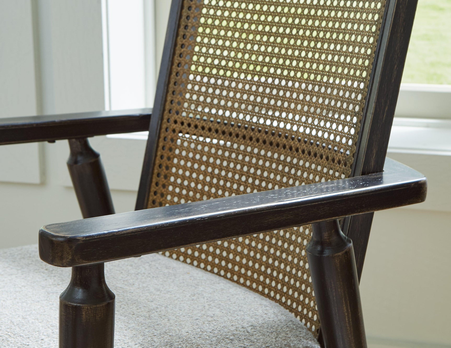 Galliden Black Dining Arm Chair assembly parts and additional views