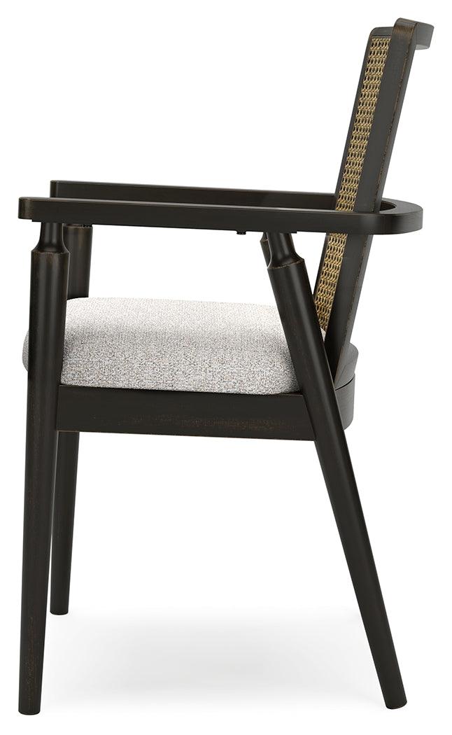 Galliden Black Dining Arm Chair legs and base detail