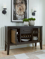 Hardware and drawer detail on Galliden dining server