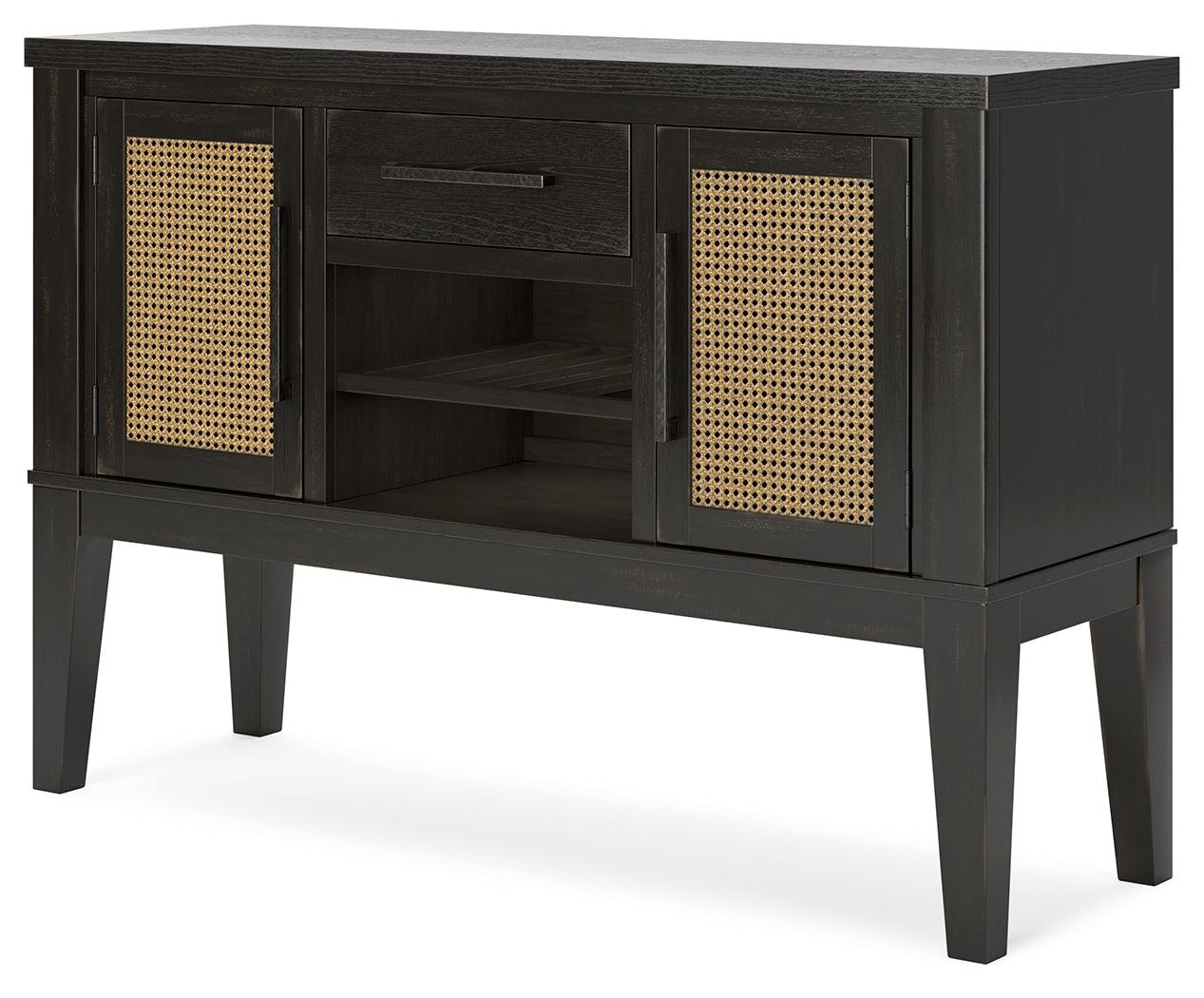 Top view of Galliden dining server with reversible wine rack open