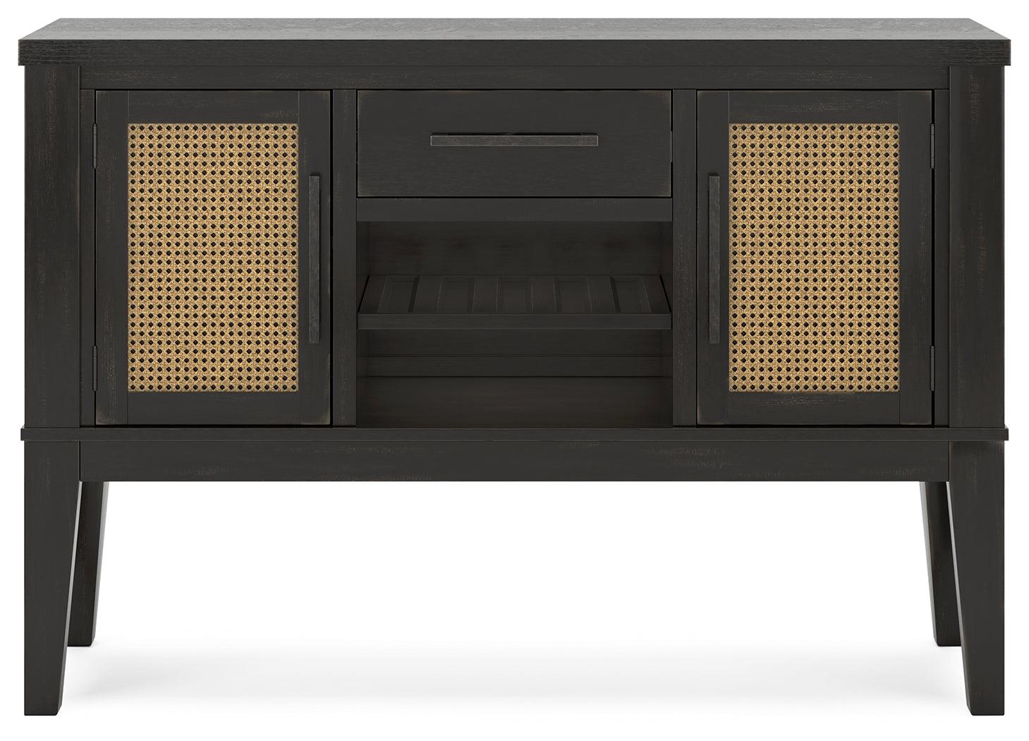 Center drawer open, showing felt-lined bottom