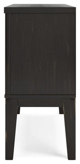 Galliden server showcasing rustic oak veneer texture