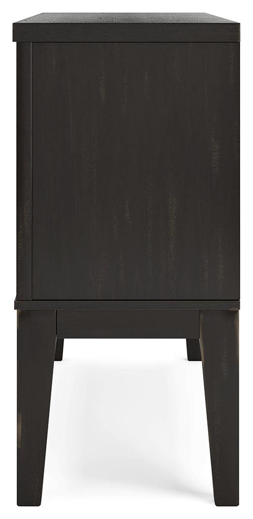 Galliden server showcasing rustic oak veneer texture