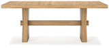 Galliden Dining Table natural wood plank surface