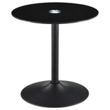 Ganso round black metal end table front view