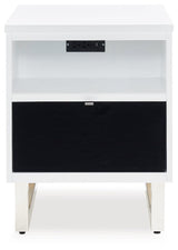 Gardoni End Table with open display shelf and drawer