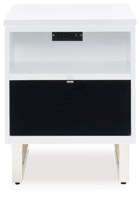 Gardoni End Table with open display shelf and drawer